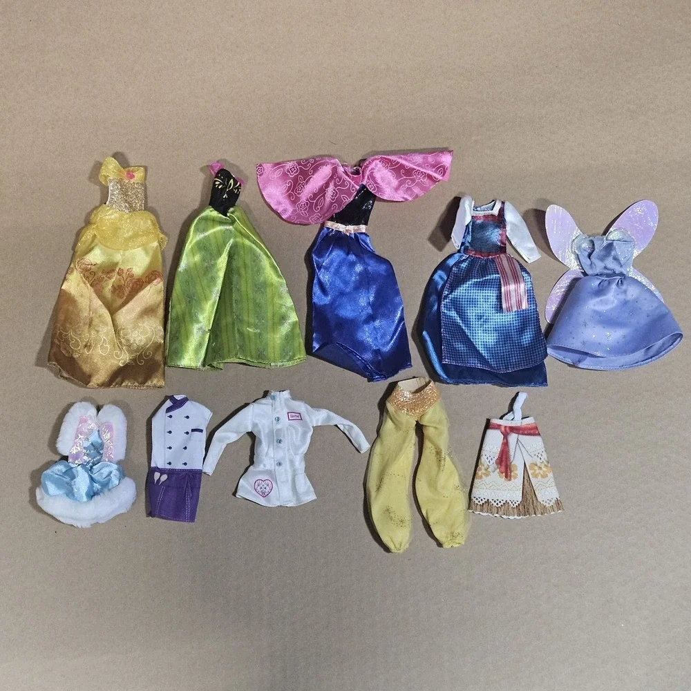 Barbie Lot Of  Doll Character Outfits, 10 Pcs